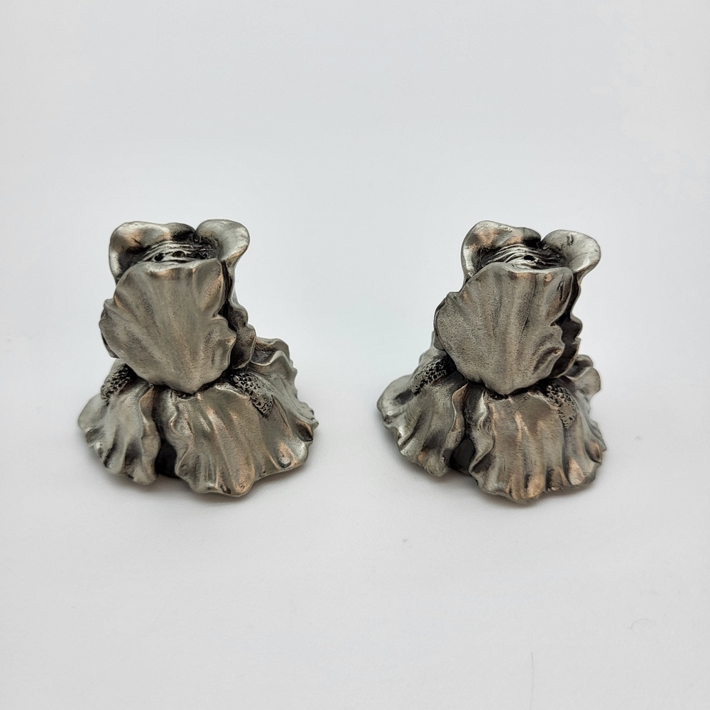 Seagull 1994 pewter Iris mini salt and pepper shaker